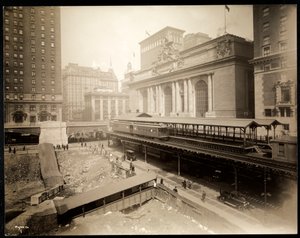 Opgravingssite op 42nd Street en Park Avenue, New York, c.1920